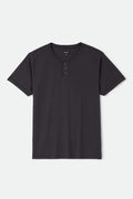 Men's Brixton Baseline Henley T-Shirt in the color Black - Front Product Laydown Image