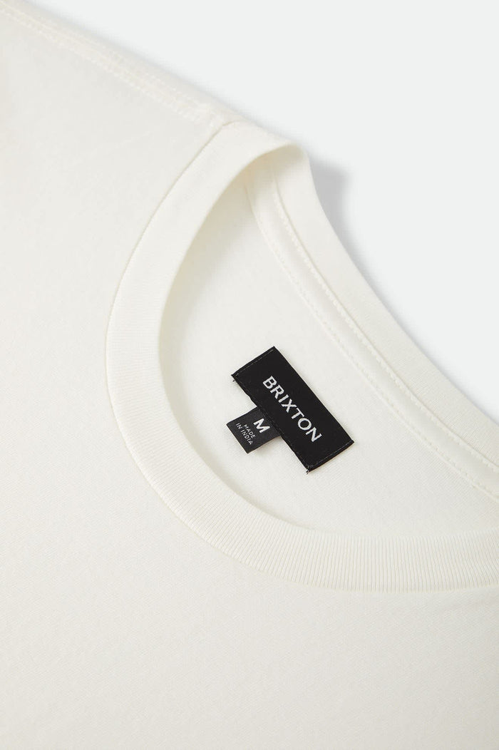 Men's Brixton Baseline Pocket T-Shirt in the color Off White Vintage Wash - Additional Laydown image