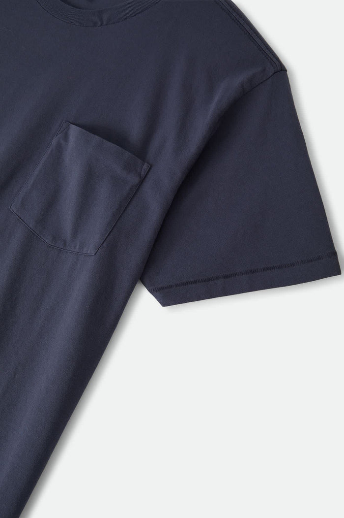 Men's Brixton Baseline Pocket T-Shirt in the color Washed Navy Vintage Wash - Additional Laydown image