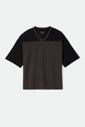 Men's Brixton Football T-Shirt in the color Black/Washed Black - Front Product Laydown Image