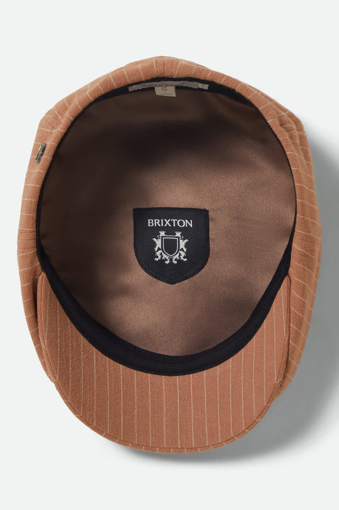 Unisex Brood Newsboy Cap in the color Italian Clay Linen - Additional Laydown image