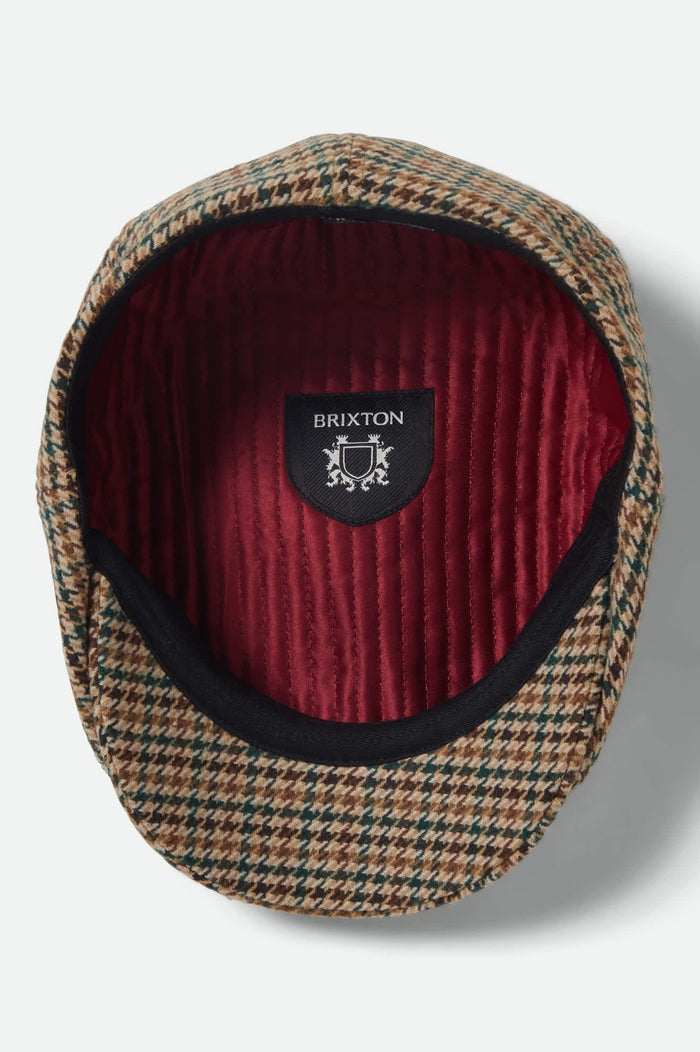 Unisex Brood Newsboy Cap in the color Dusted Ochre/Khaki/Verdant Green - Additional Laydown image