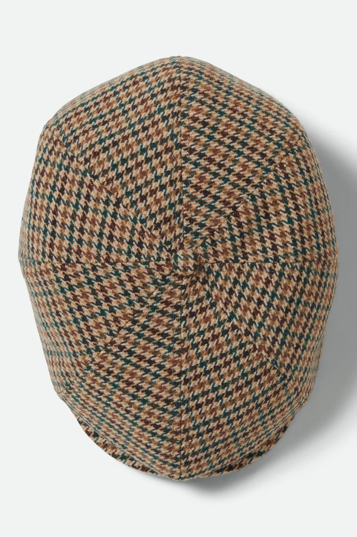 Unisex Brood Newsboy Cap in the color Dusted Ochre/Khaki/Verdant Green - Additional Laydown image
