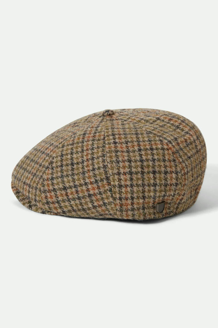 Unisex Brood Newsboy Cap in the color Oatmeal/Charcoal Houndstooth - Additional Laydown image