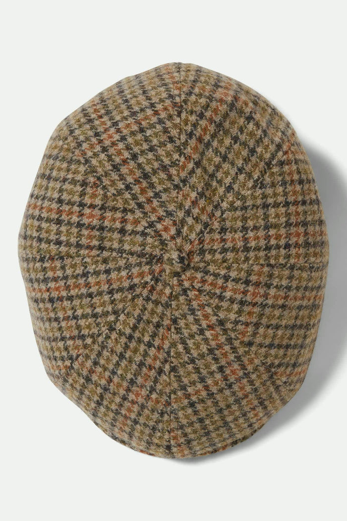 Unisex Brood Newsboy Cap in the color Oatmeal/Charcoal Houndstooth - Additional Laydown image