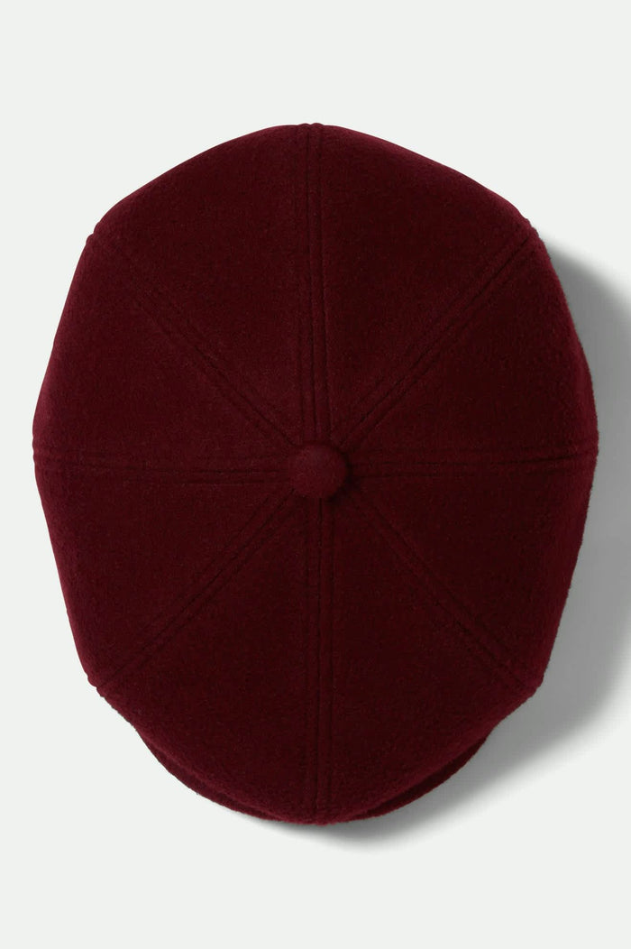 Unisex Brood Newsboy Cap in the color Port - Additional Laydown image