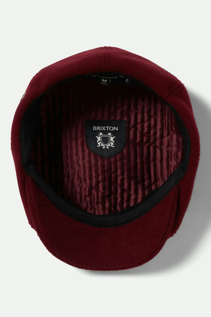 Unisex Brood Newsboy Cap in the color Port - Additional Laydown image