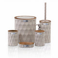 Brown 5 Piece Acrylic Bathroom Set with 7.5 L Bin & Dispenser