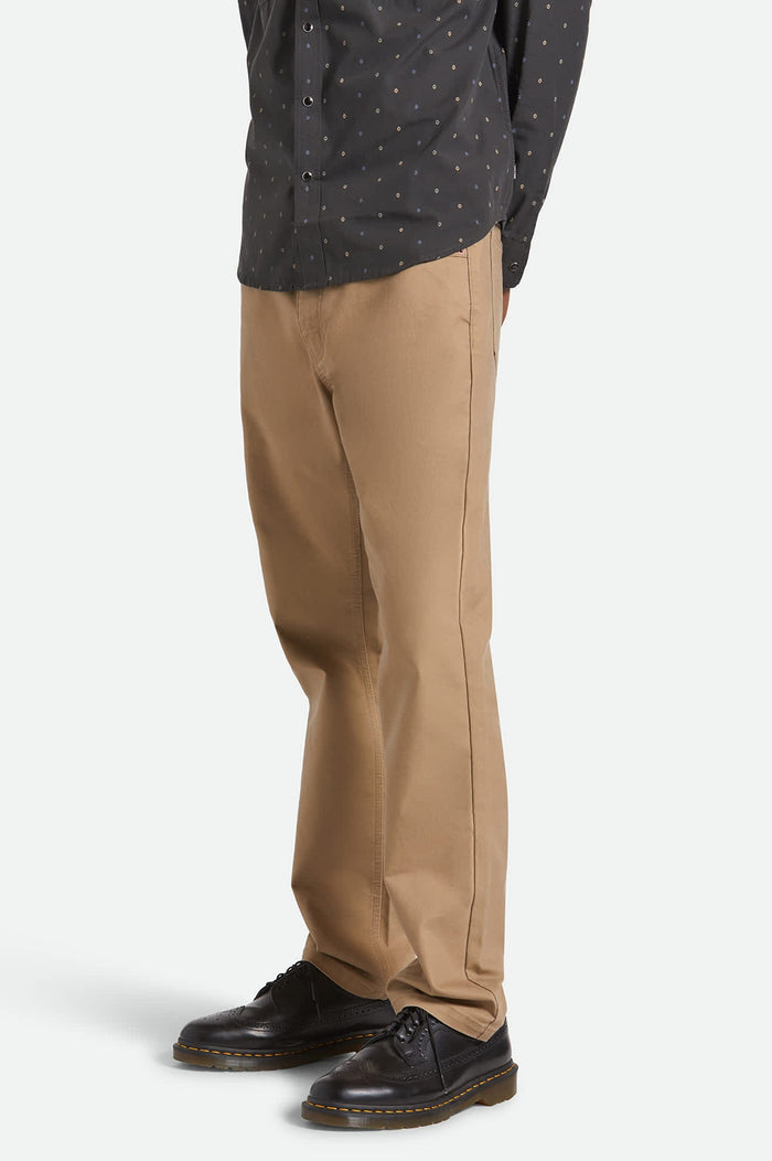 Men's Builders 5 Pocket Stretch Pant in the color Khaki - Men's Side View