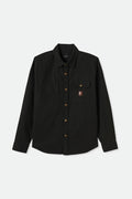 Brixton Men's Builders Stretch L/S Overshirt - Washed Black | Profile