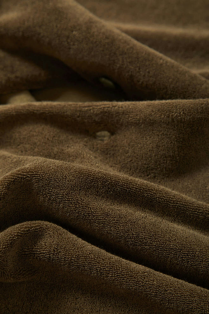 Men's Bunker French Terry Cloth S/S Camp Collar Shirt in the color Ivy Green - Additional Laydown image