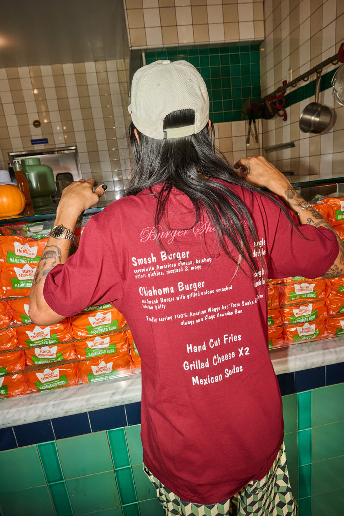 Burger She Wrote Pocket T-Shirt - Burgundy