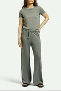 Brixton Women's Carefree Organic Garment Dye Lounge Pant - Washed Black | Front fit