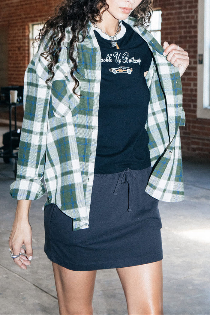 Women's Carefree Organic Garment Dye Lounge Skirt in the color Black - Women's Lifestyle image
