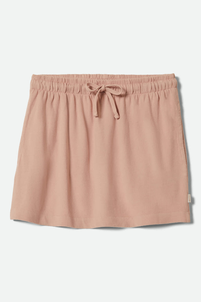 Women's Carefree Organic Garment Dye Lounge Short in the color Silver Pink - Front Product View