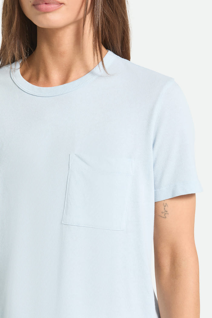 Women's Carefree Organic Garment Dye Perfect T-Shirt in the color Blue Aura - Additional Fit image