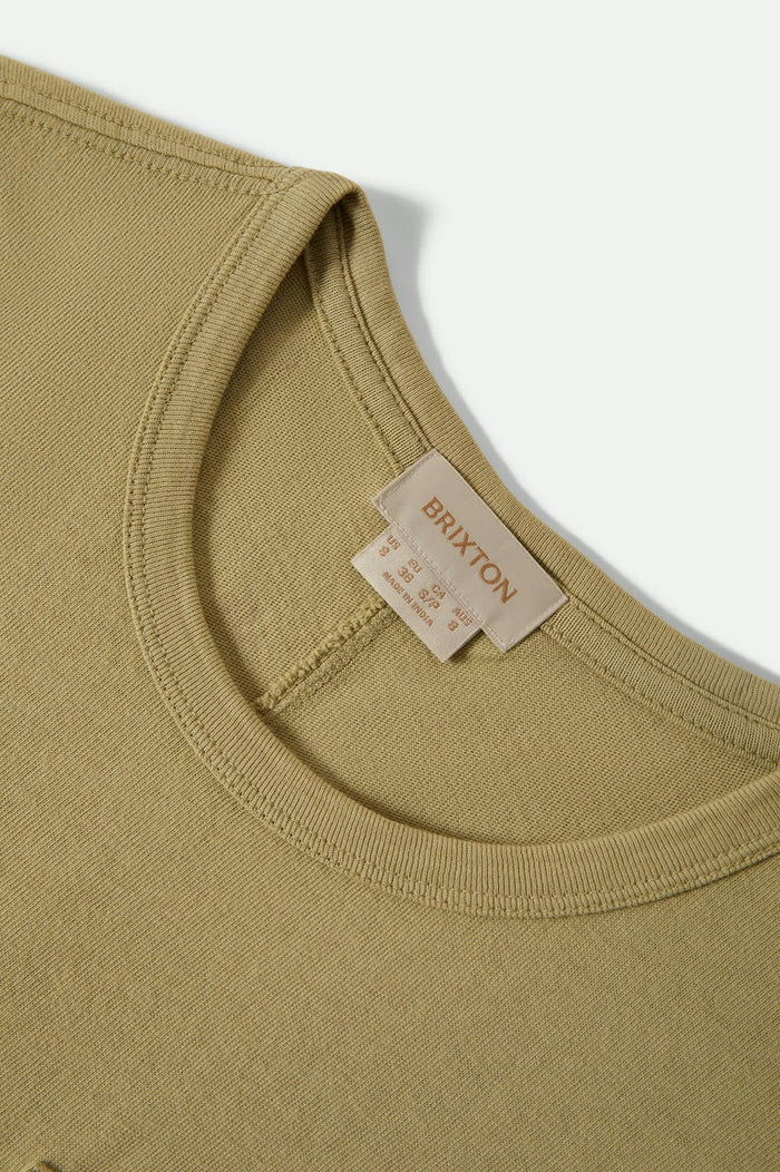 Women's Carefree Organic Garment Dye Perfect T-Shirt in the color Elm - Additional Laydown image