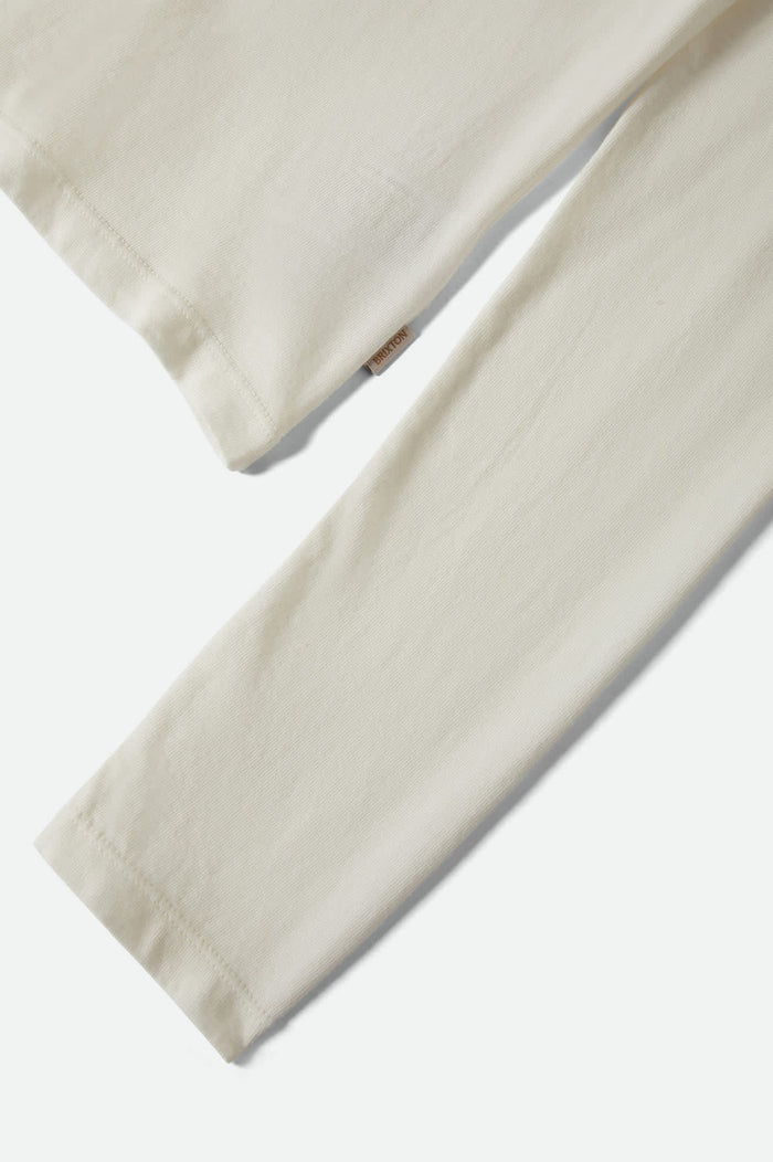 Women's Carefree Organic Garment Dye Slim L/S T-Shirt in the color Off White - Additional Laydown image