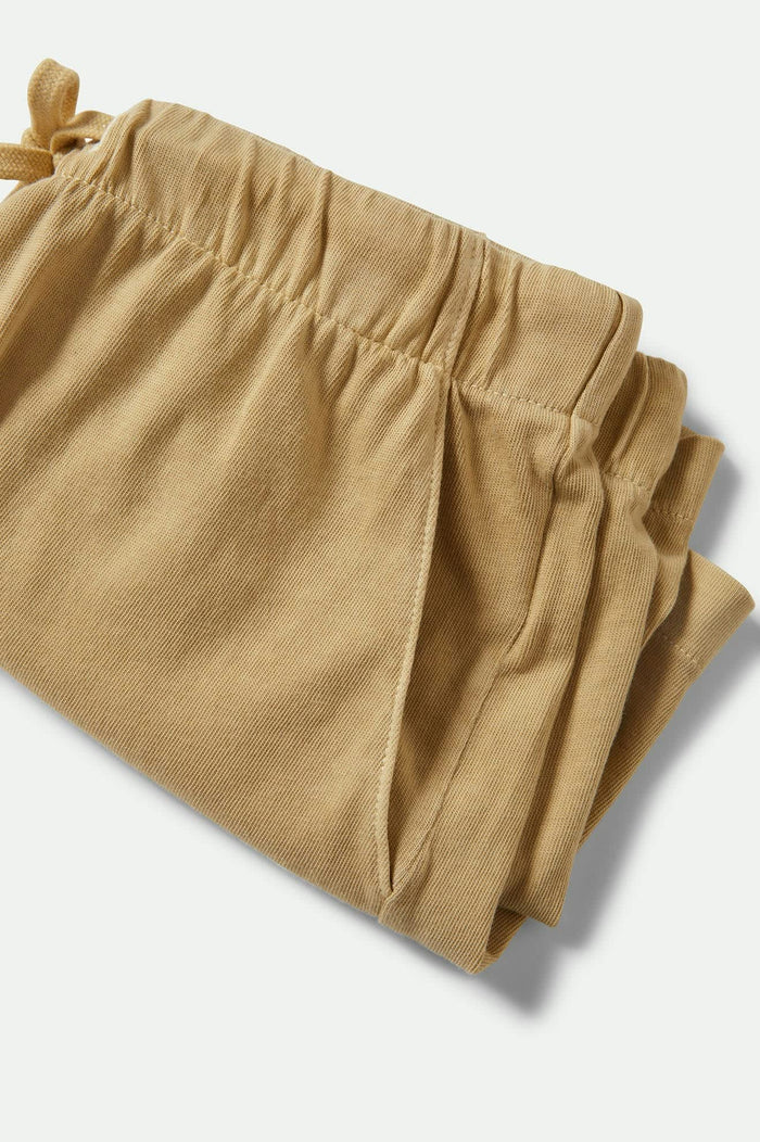 Women's Carefree Organic Garment Dyed Lounge Short in the color Pale Khaki - Additional Laydown image