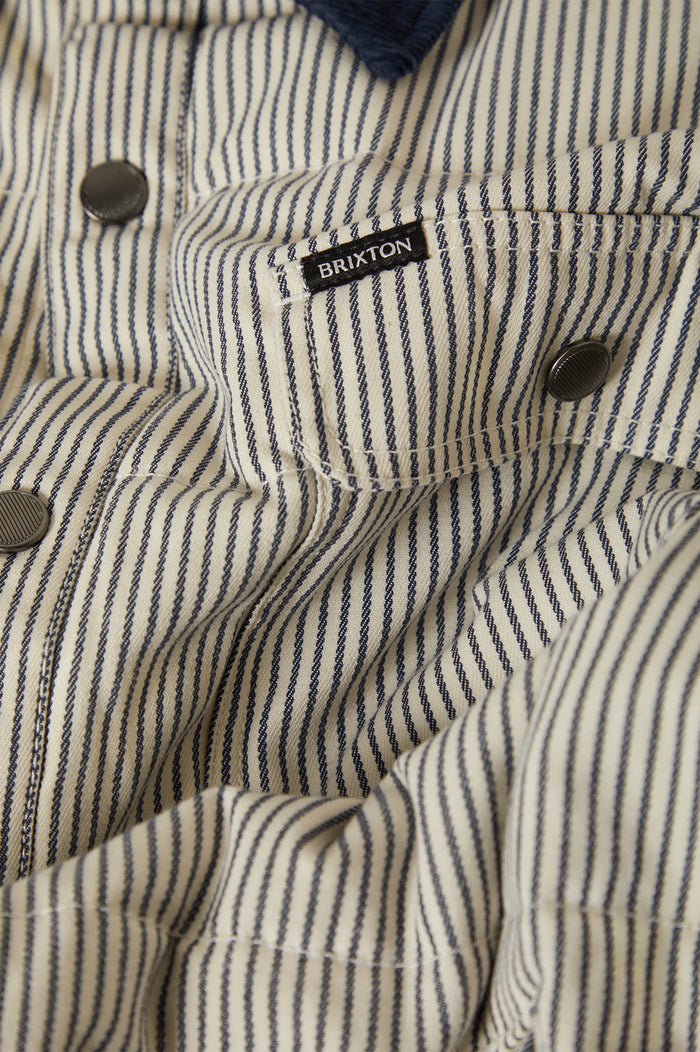 Men's Cass Jacket in the color Whitecap/Mood Indigo Hickory S - Additional Laydown image