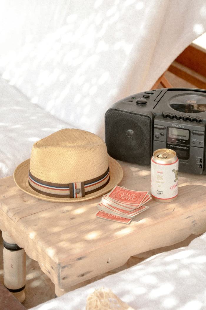 Unisex Castor Fedora in the color Tan - Additional Laydown image