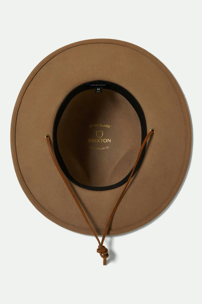 Unisex Cedar Packable WTHR GUARD™ Fedora in the color Khaki - Additional Laydown image