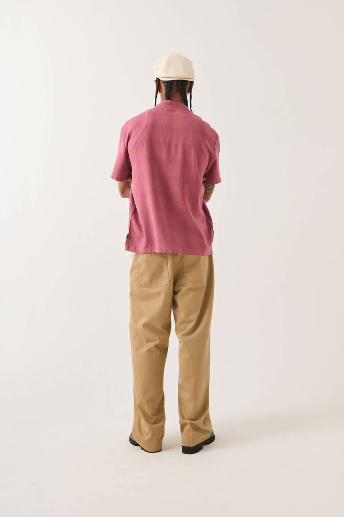 Men's Century Shirt in the color Pink Shadow Plaid - Men's Back View