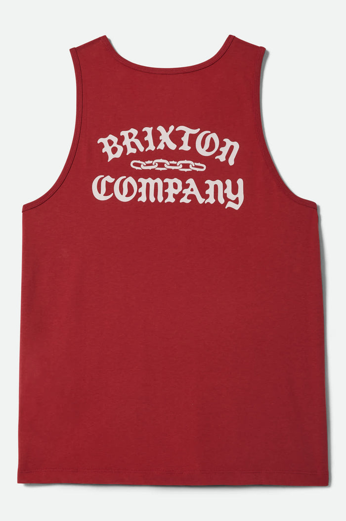 Men's Chains Tank Top in the color Robust Red - Additional Laydown image