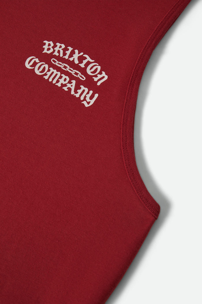 Men's Chains Tank Top in the color Robust Red - Additional Laydown image