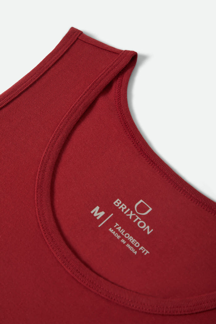 Men's Chains Tank Top in the color Robust Red - Additional Laydown image