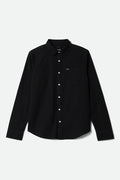 Men's Charter Long Sleeve Shirt in the color Black - Front Product Laydown Image