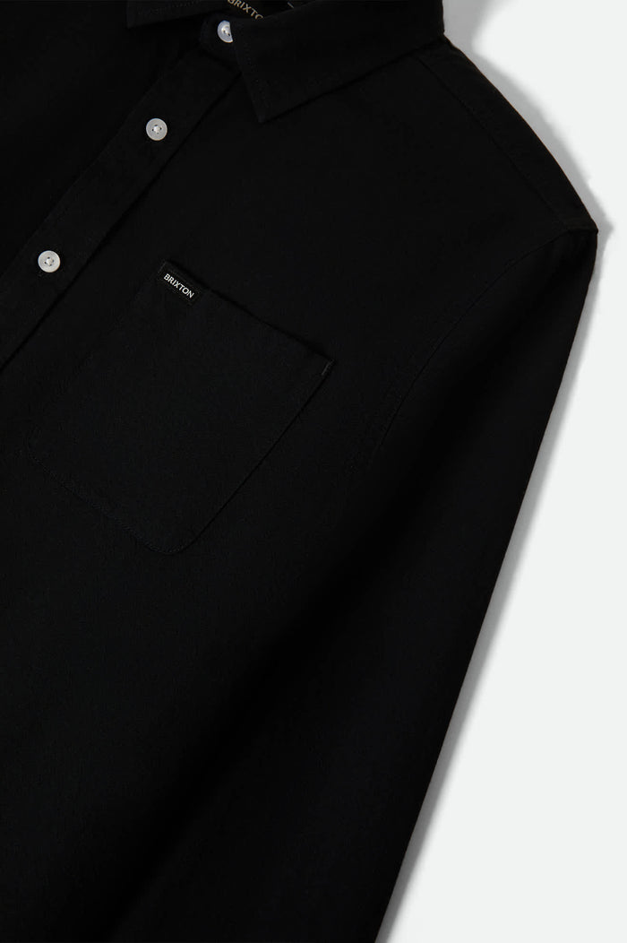 Men's Charter Long Sleeve Shirt in the color Black - Additional Laydown image