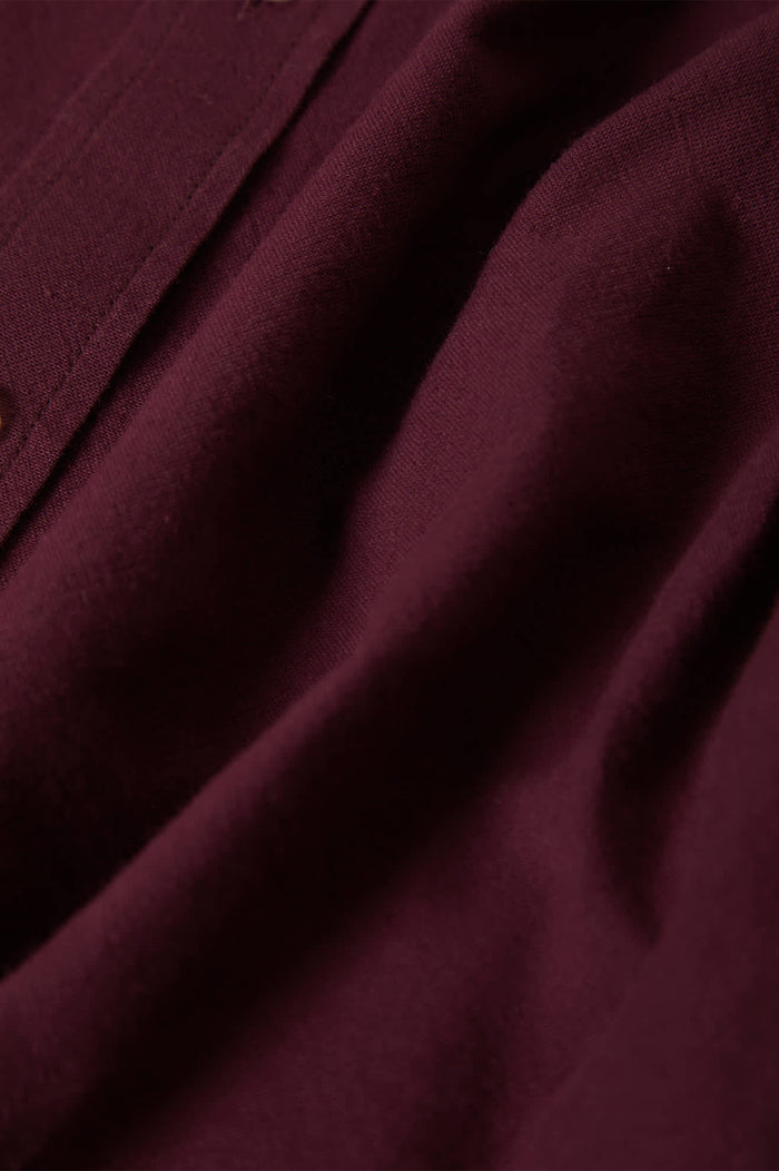 Men's Charter Long Sleeve Shirt in the color Port - Additional Laydown image