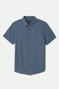 Men's Charter Organic Cotton Linen Blend S/S Shirt in the color Azure Blue - Front Product View