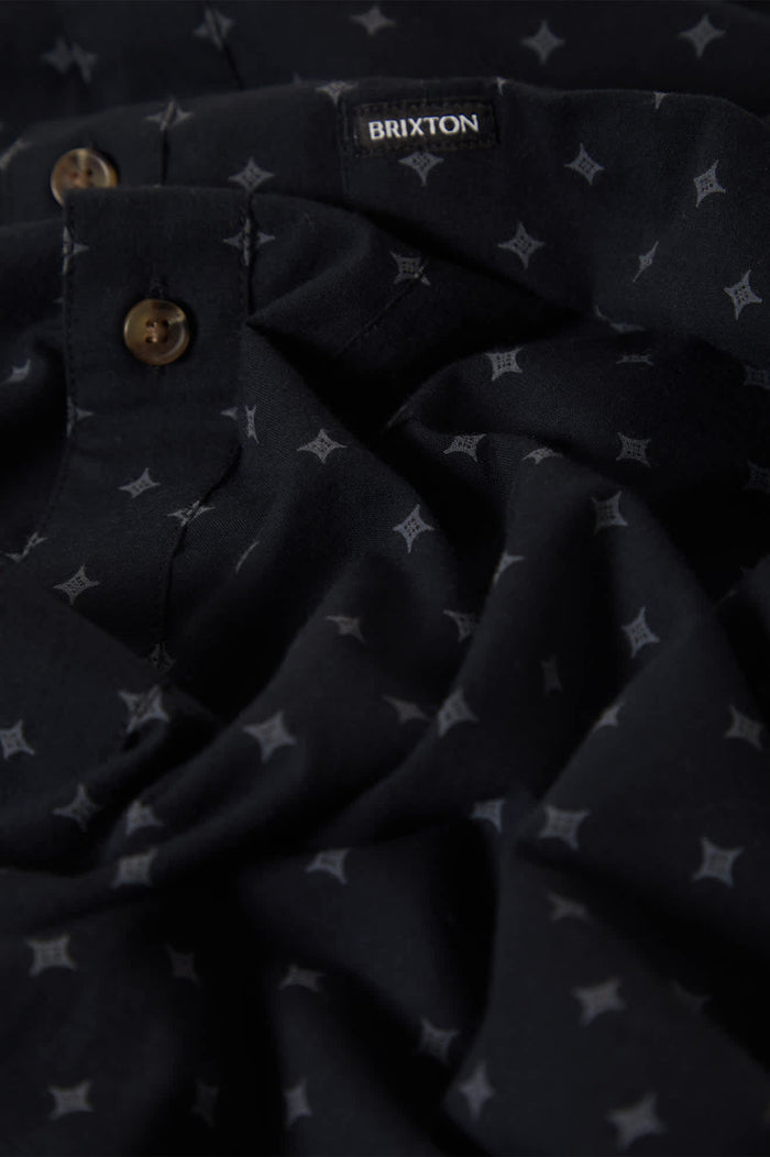 Men's Charter Print Short Sleeve Shirt in the color Future Grey Diamond Tile - Additional Laydown image