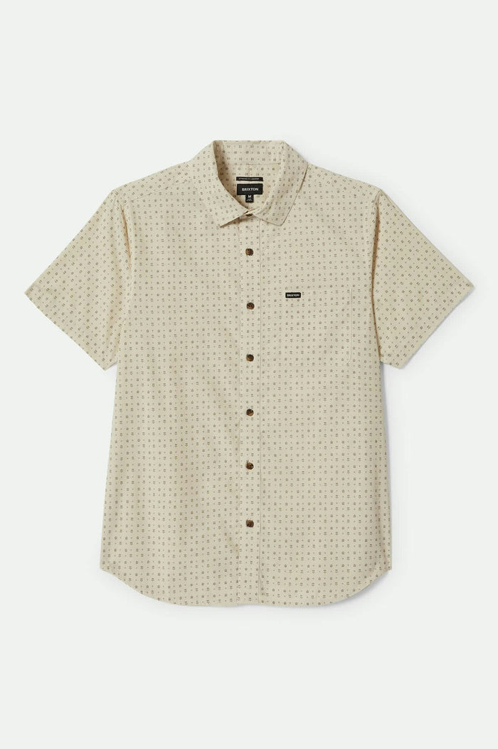 Men's Charter Print S/S Shirt in the color Off White/Micro Floral - Front Product View