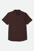 Men's Charter Slub Short Sleeve Shirt in the color Chocolate - Front Product View