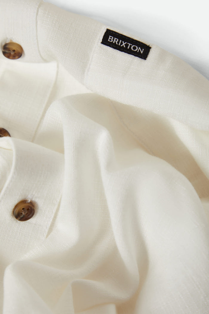 Men's Charter Slub Short Sleeve Shirt in the color Off White - Additional Laydown image