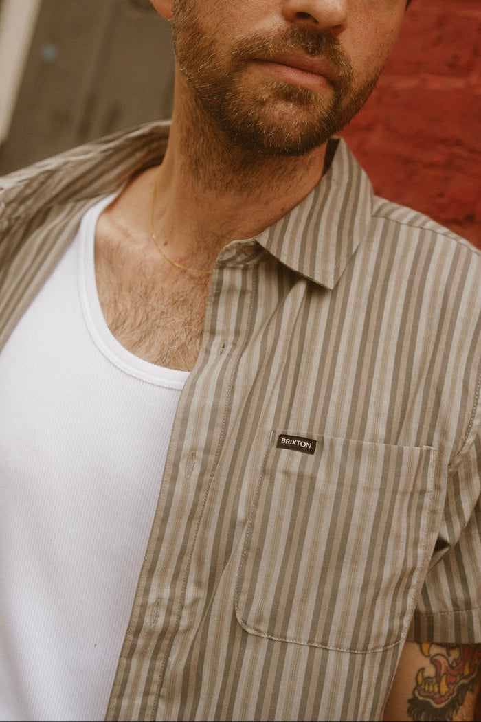 Charter Stripe S/S Shirt - Charcoal/Grey