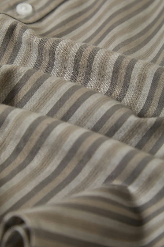 Men's Charter Stripe S/S Shirt in the color Charcoal/Grey - Additional Laydown image