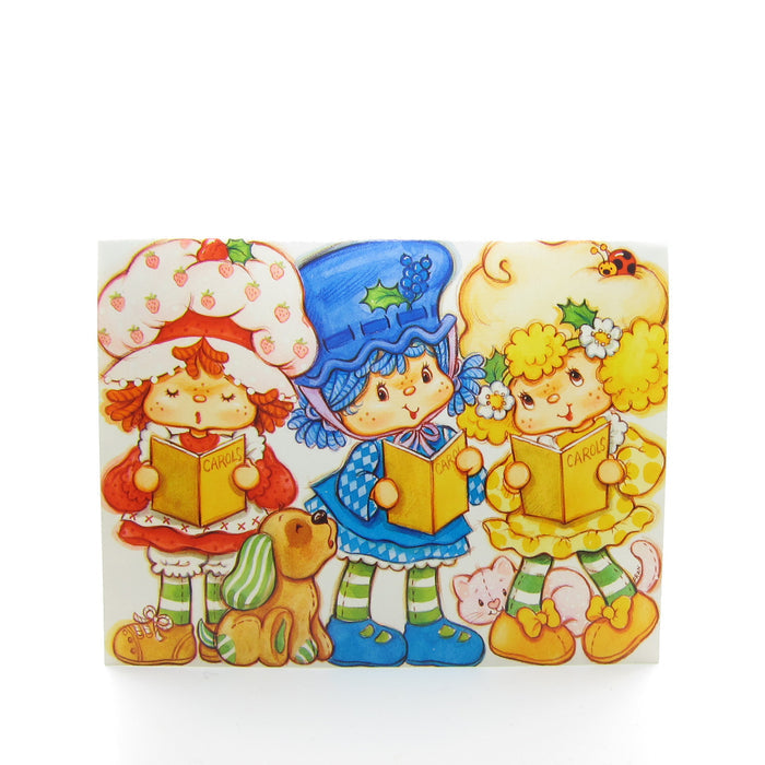 Christmas carolers Strawberry Shortcake greeting card