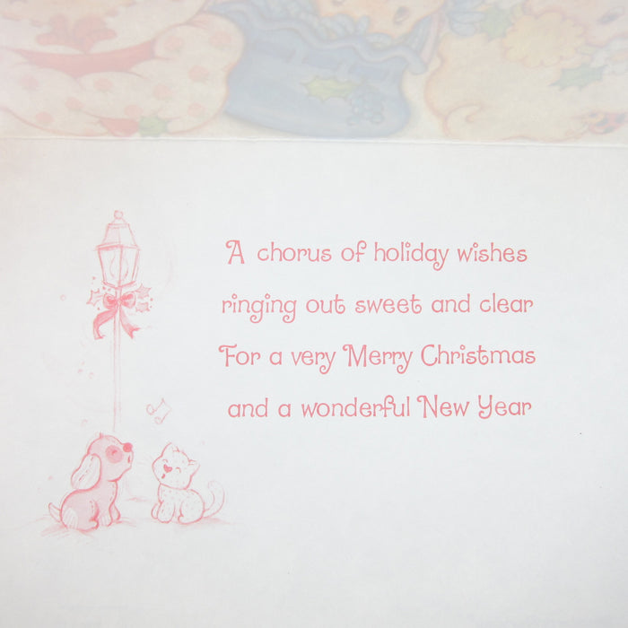 A chorus of holiday wishes ringing out sweet and clear for a very Merry Christmas and a wonderful New Year