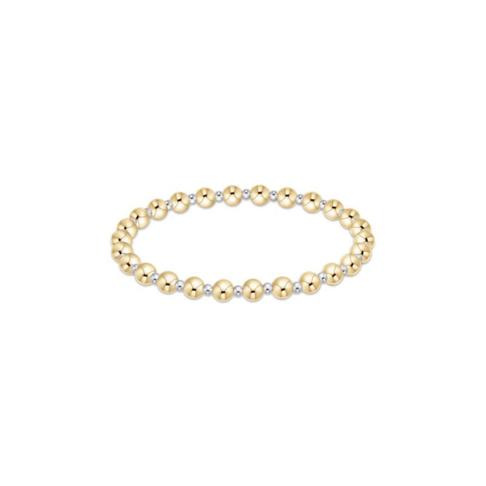 Classic Grateful Pattern 5mm Bead Bracelet - Mixed Metal