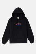 Women's Clifton Hood in the color Black - Front Product Laydown Image