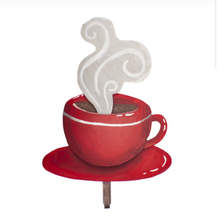 Coffee Cup Finial in Red