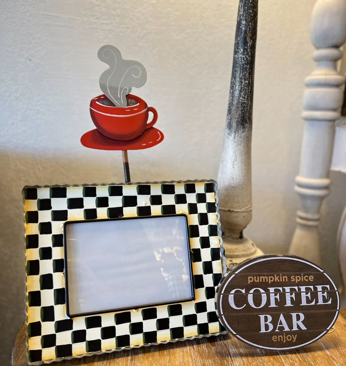 Coffee Cup Finial in Red