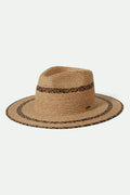 Unisex Cohen Straw Cowboy Hat in the color Tan/Black - Front Product View
