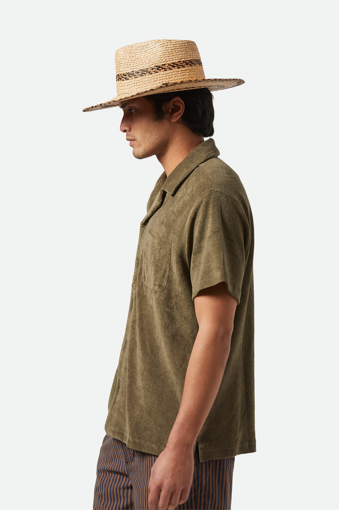 Cohen Straw Cowboy Hat - Tan/Black