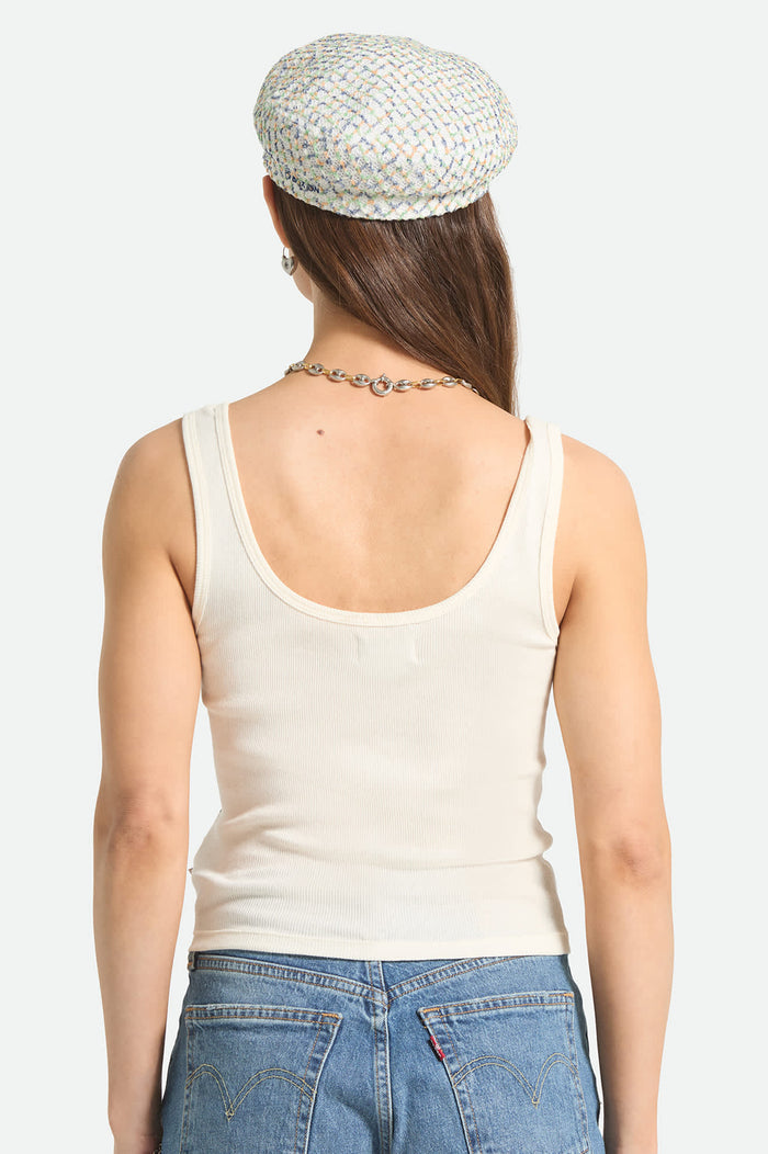 Women's Collage A-Tank in the color Off White - Women's Back View