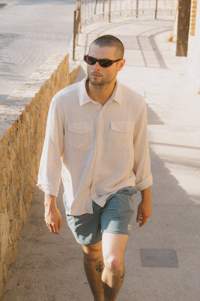 Men's Cool Comfort Wayne Long Sleeve Shirt in the color Whitecap - Men's Lifestyle image